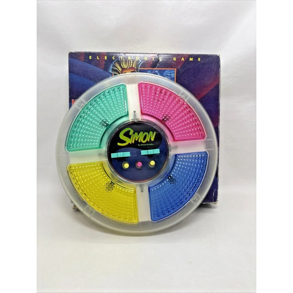 Vtg Clear Simon Electronic Light Game 1997 Milton Bradley Instructions Works 90s